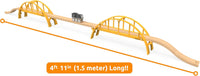 Orbrium double span wooden train track arch bridge, almost 5 feet long - view 2