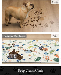 PADOOR Pet Feeding Mat-Absorbent Dog Mat for Food and Water Bowl-No - 12"x19" / Floral - image 3