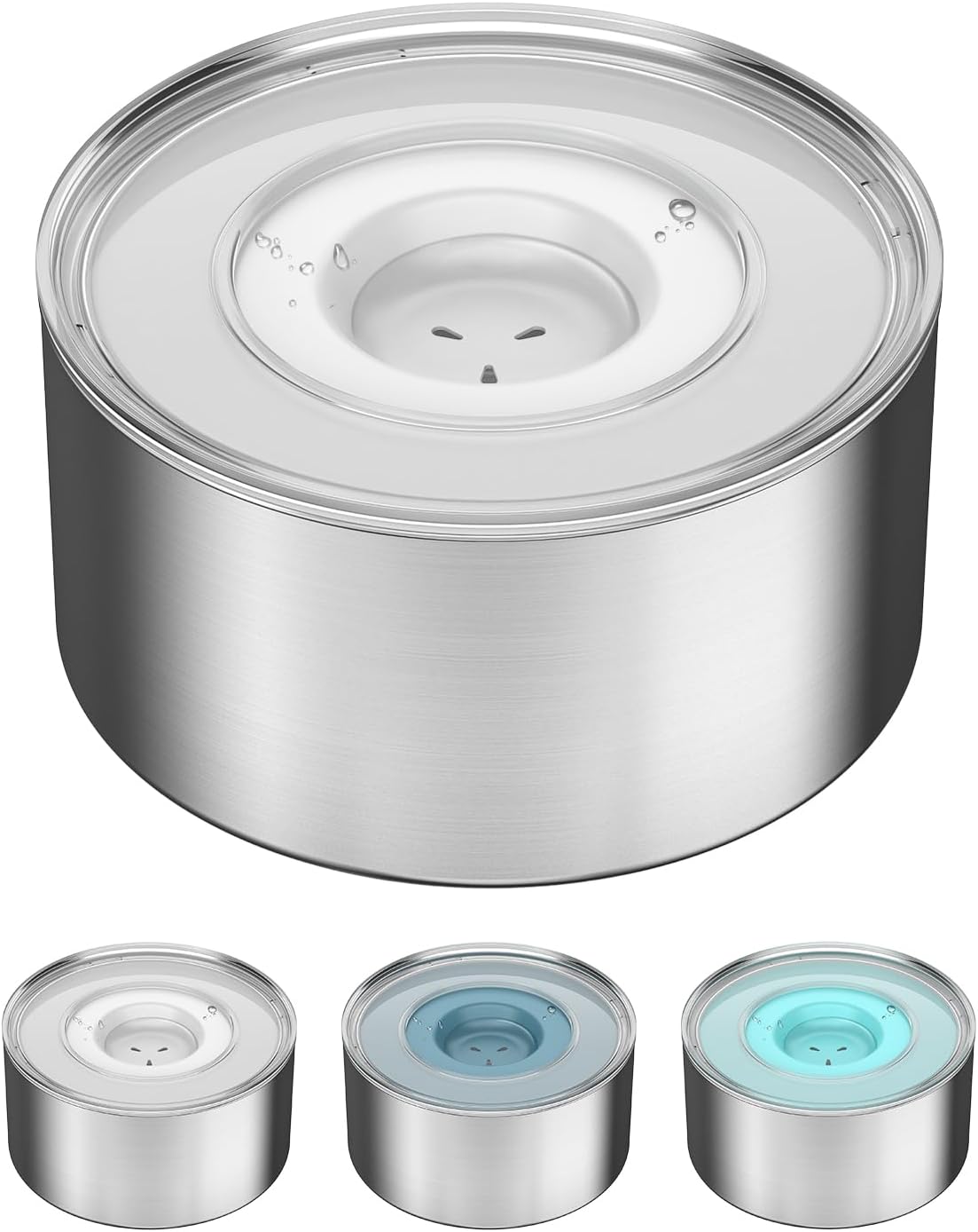 No Spill Dog Water Bowl-1Gallon, 304 Stainless Steel – Essentials for Dogs - White