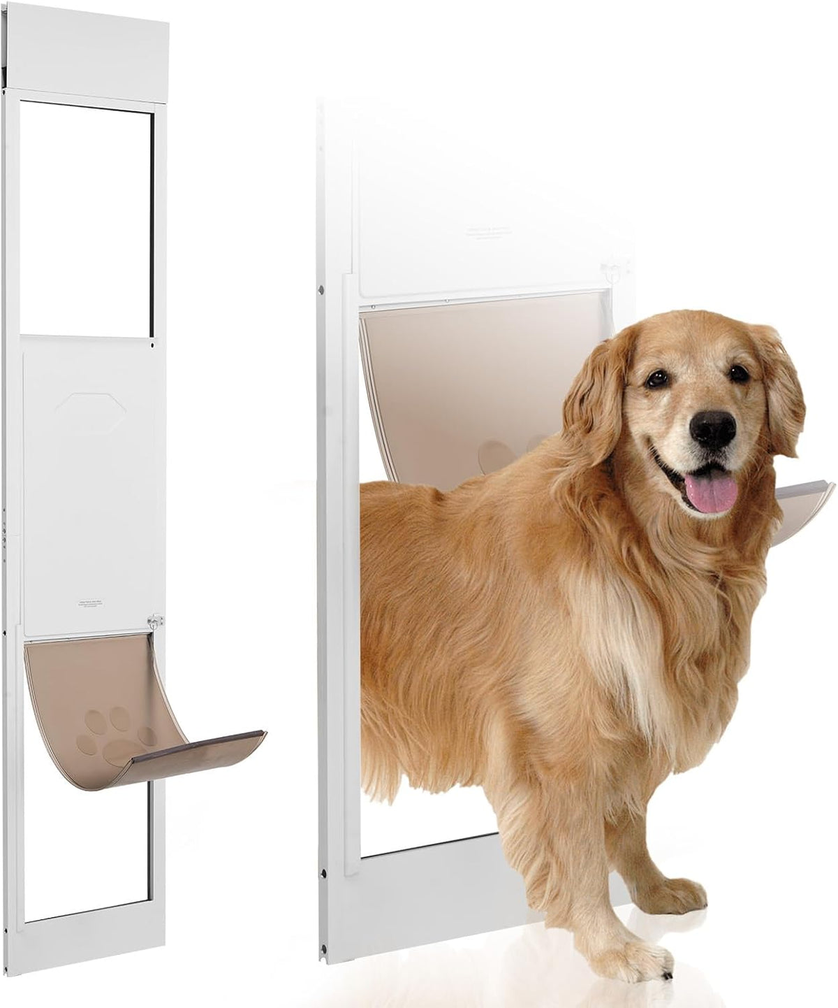 VEVOR Dog Door for Sliding Glass Door Medium Doggy Door for Sliding - 81" Sliding Door / X-Large / White