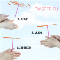 36 pack hand helicopter spinner toys with plastic propellers in random colors - view 3