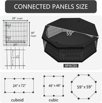 Foldable Metal Dog Exercise Pen/Pet Puppy Playpen Kennels Yard Fence - Black / 30''H / Playpen+Bottom+Top Cover - image 3