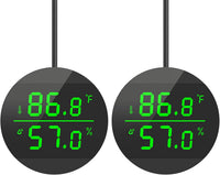 Reptile Thermometer and Humidity Gauge, Digital Display - Black - 2 Pack