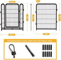 Dog Playpen 48 inch 8 Panels Total 17.7 Ft Dog Fence Outdoor - 48''(H)-8panels-17.7ft(L) - image 2