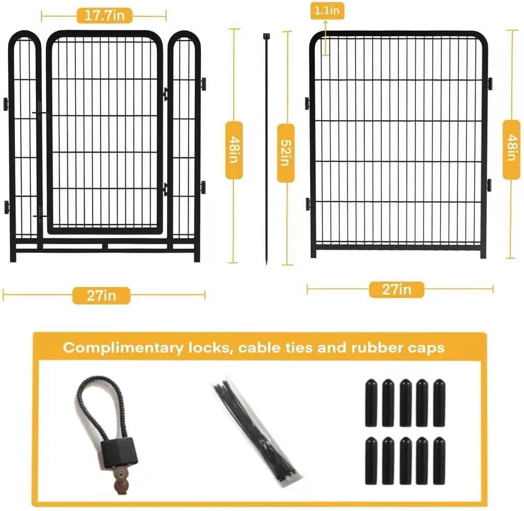 Dog Playpen 48 inch 8 Panels Total 17.7 Ft Dog Fence Outdoor - 48''(H)-8panels-17.7ft(L) - image 2