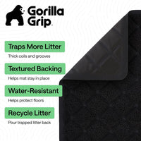 GORILLA GRIP Cat Litter Mat, Coiled Mesh Trapping Mats - Large (35" x 23") x 2 / Black - image 2