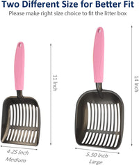 Cat Litter Scoop, Non-Stick Plated Aluminum Alloy Sifter - Medium / #10 Pink - image 3