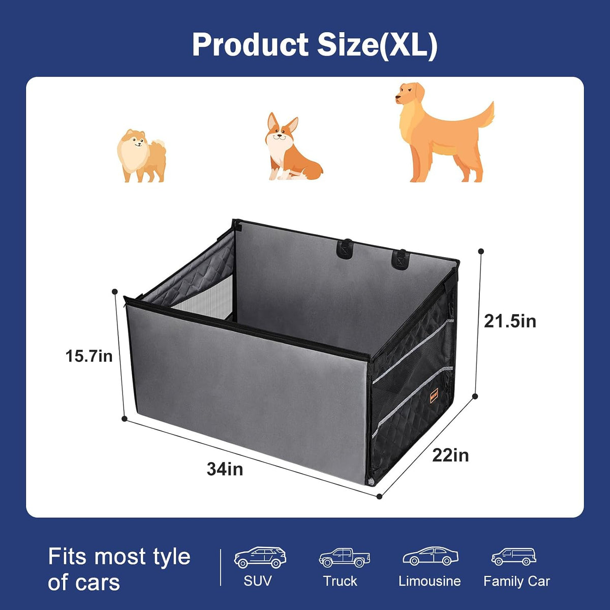 MIXJOY Dog Car Seat for Large Medium Dogs - XL (Seat Only) - image 4