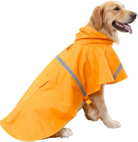 Dog Raincoats with Reflective Strip Hoodie - B2-Orange / 24B (65-80 lbs)