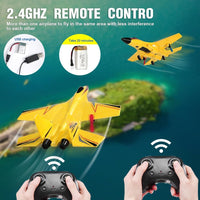 SU-27 RC Airplane,2.4GHz 2 Channel Remote Control Plane with Gyro Night Lights and 2 Batteries - Su27 Yellow - image 4