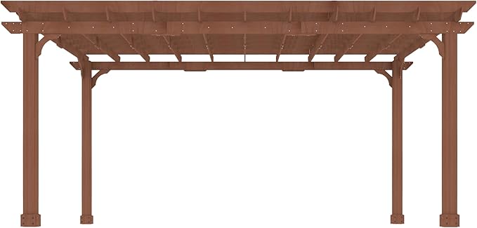 MUPATER 12x16 FT All Cedar Wood Wooden Pergola, Pergola Kit with Stakes, Quality Wood Supported Structure, Snow and Wind Supported, Outdoor Garden Shelter with Cedar Framed for Backyard, Deck, Lawn