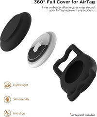 Dog Collar with Waterproof AirTag Holder & Anti-Lost QR Code, Cute Bling Warpping Adjustable Width for Small Medium Large Pet (Black, L)