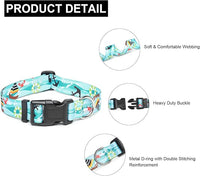Mercano Adjustable Dog Collar - Special Design Patterns, Soft Nylon Comfortable Durable Pet Collar for Small Medium Large Dogs (L, Sail)