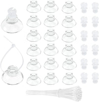 Pawfly 20 Pack Aquarium Suction Cups with Clips and Adjustable Zip - 40 Pack