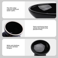 Ceramic Elevated Cat Food Bowls, 6.2" Wide - Black / 4 Pack - image 2