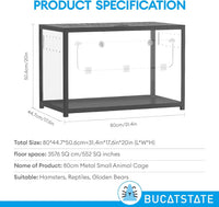 BUCATSTATE Hamster Cage 2.0, Large Hamster Enclosure – Essentials for Small Pets - 31.4"L x 17.6"W x 20.6"H / Black - image 2