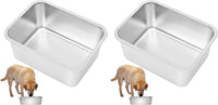 Kichwit 1.8 Gallons Large Dog Bowl, Stainless Steel Pan – Essentials for Dogs - 2.5 Gallons (Pack of 2)