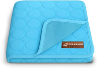 Dog Cooling Mat- Ice Silk Summer Comfort, Self Cooling, Non-Slip Dog Pad, Durable & Washable, Mat for Large Dogs 65x95 cm, Support Shelter Dogs with Every Purchase (Blue)