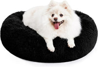 MIXJOY Orthopedic Dog Bed Comfortable Donut Cuddler Round Pet Beds - S(23’’x 23’’) / Black