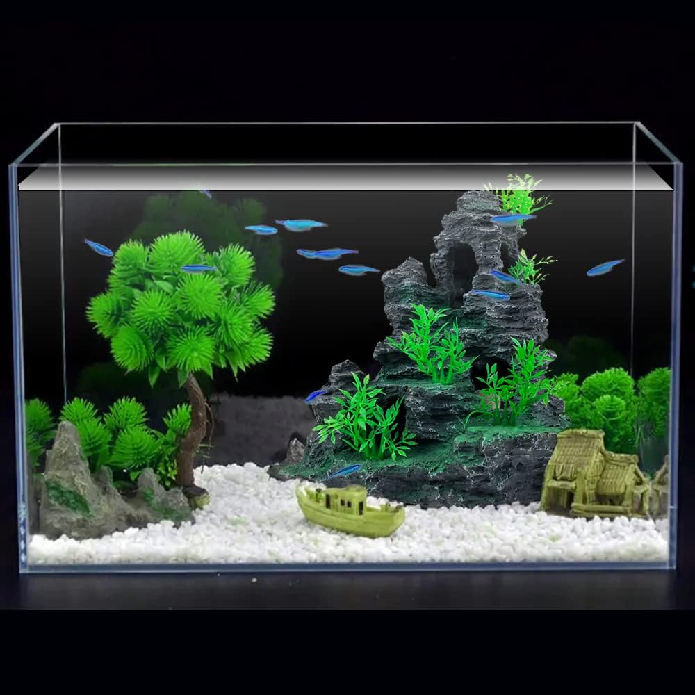 Extra Large Aquarium Decorations Large Fish Tank Rocks Hideout – Essentials for Fish - Mountain View [ Tree ] - image 2