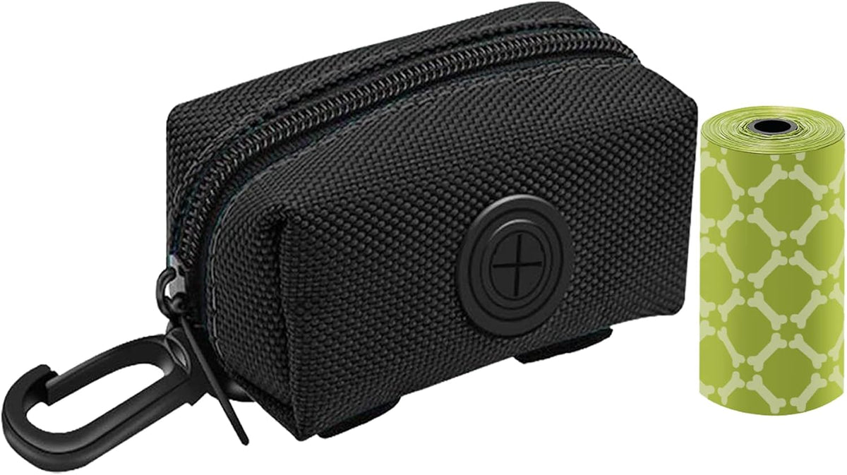 2 Pack Dog Poop Bag Holder for Leash + 80 Count Doggie Waste Bag - Black-One