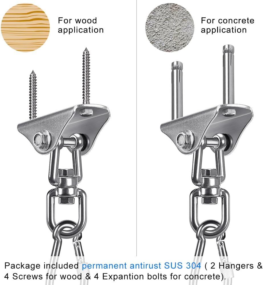 SELEWARE stainless steel swing hanger, heavy duty ceiling mount with swivel - view 11