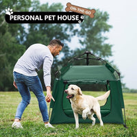 Outdoor Waterproof Pet Automatic Camping Tent, Pop up Cave Bed for Indoor Cats and Small Dogs, Portable Cat House Dog House, Army Green.