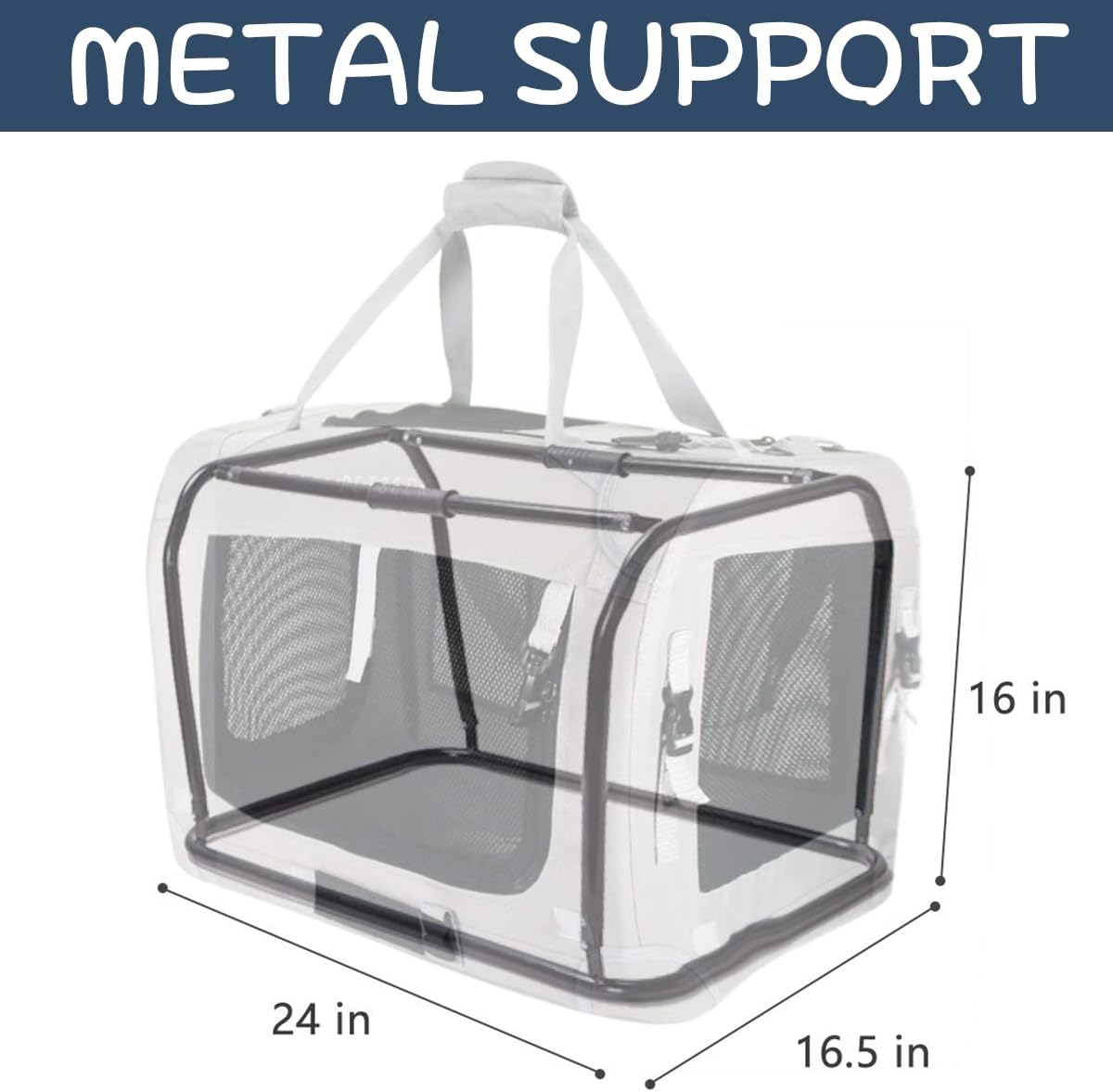 Extra Large Cat Carrier Soft Sided - Navy / with curtain - image 2