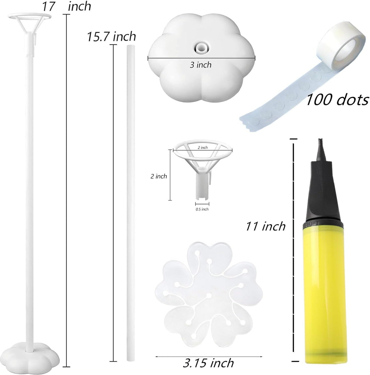 Balloon Stand Kit, 15 pack Balloon Stick Holder with Base for Table Top Centerpiece Party - image 2