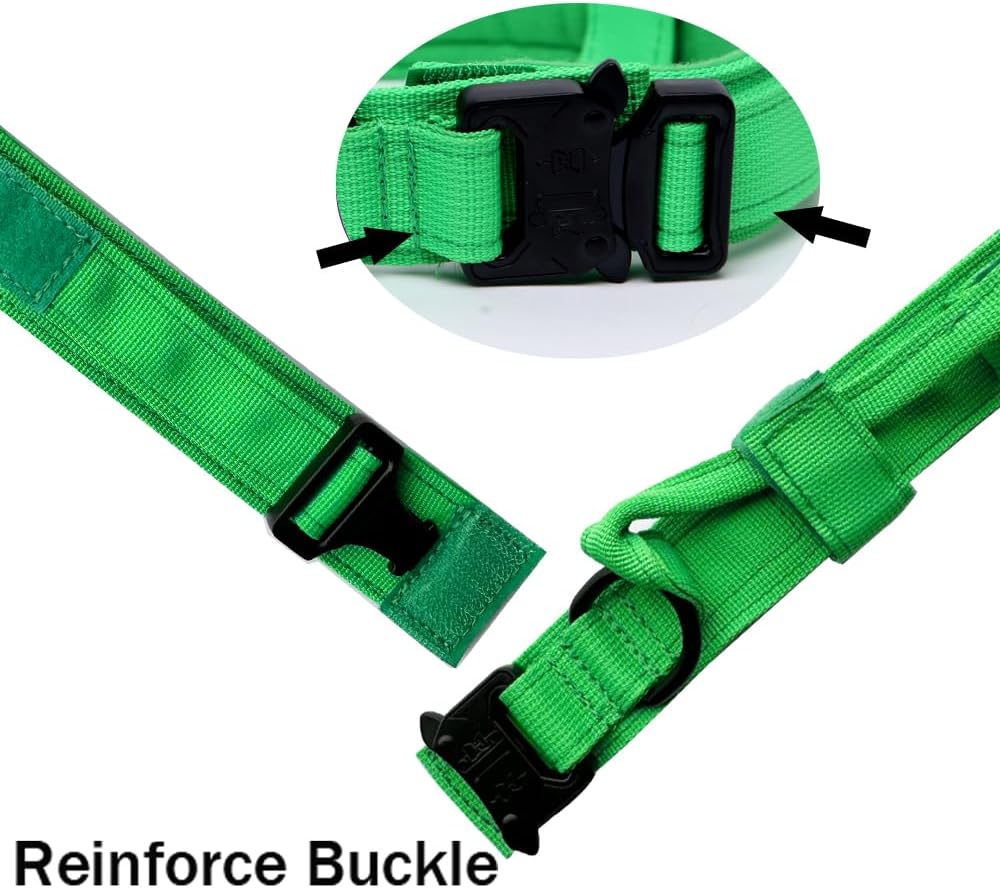 Tactical Dog Collar Adjustable Military Nylon Dog Collar with Control - Large (Pack of 1) / Bright Green - image 4