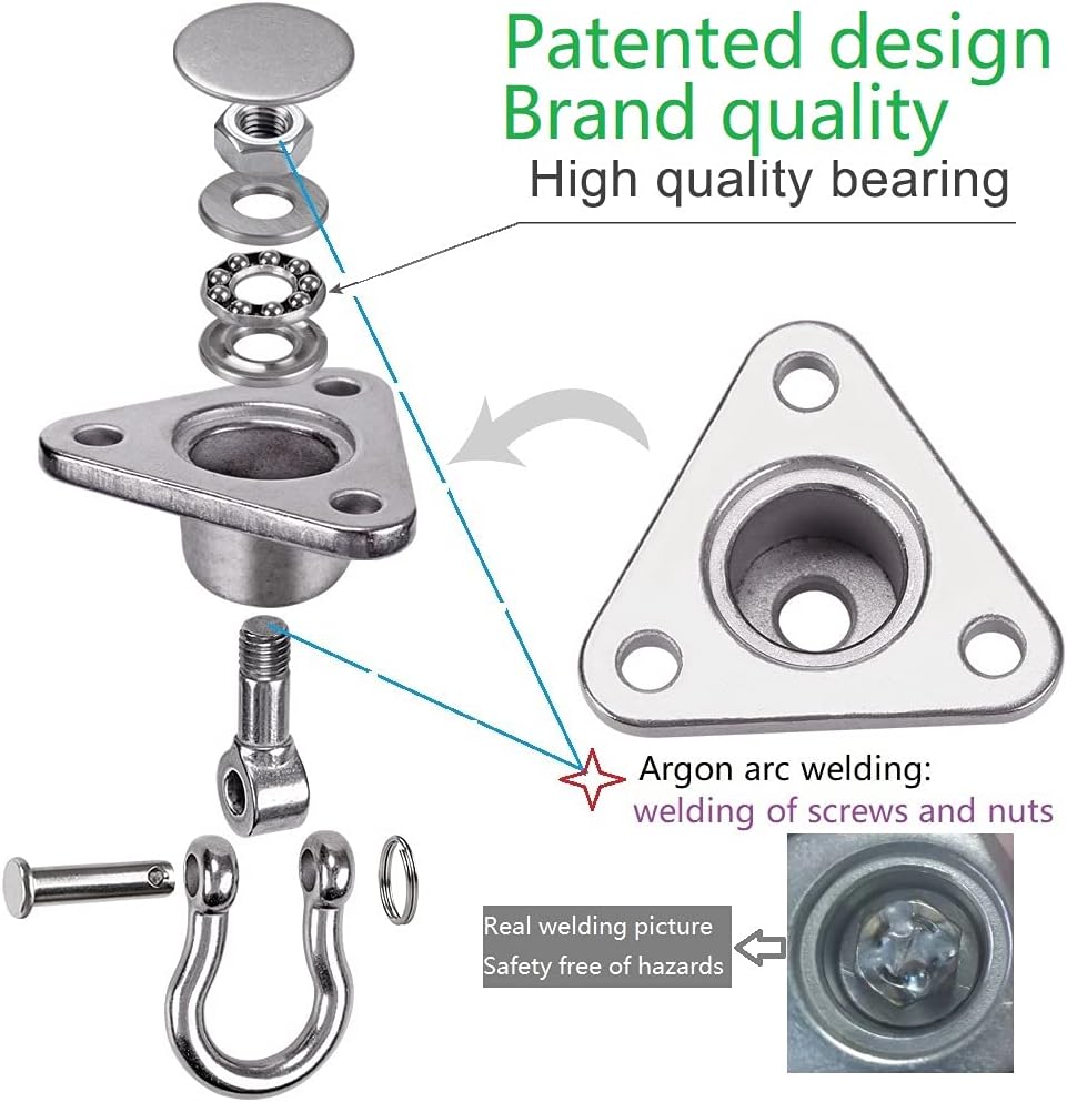 9M stainless steel swing hanger with 360 degree thrust bearing swivel hook, 1500 lb rated - view 2