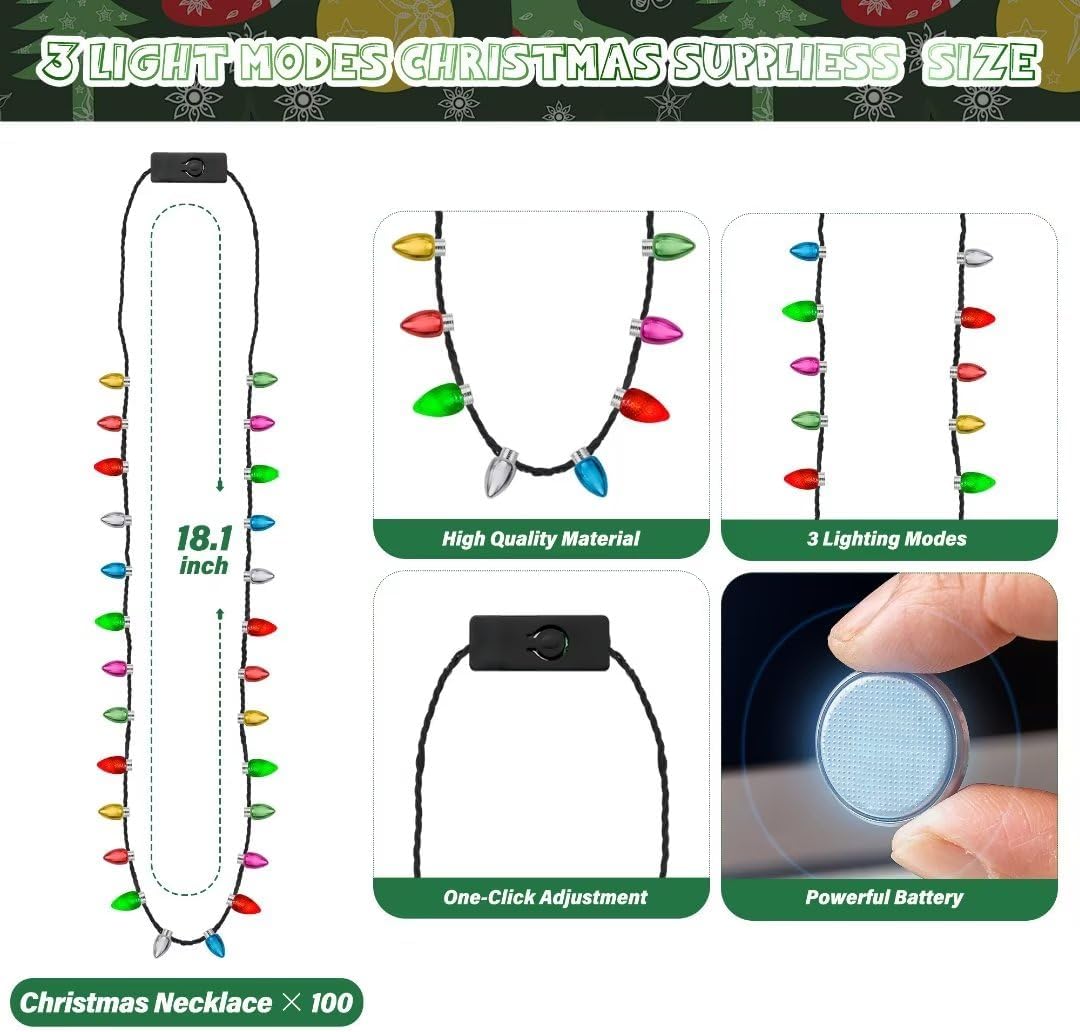 EOBOH 4PCS Christmas Necklaces - 8 - image 2