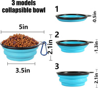 SLSON Dog Bowls Pet Collapsible Bowl with Cover Lids - Light Blue and Green / Small Two-Tone - image 3