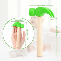Fowecelt Wooden Hammer Toys Simulation Hammers Maintenance Tools - Green - image 2