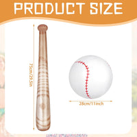 Lewtemi inflatable baseball set with 4 blow-up bats and 2 baseball-print beach balls - view 24