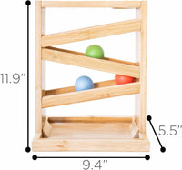 Montessori & Me wooden ball tracker with open zigzag rails and balls - view 8