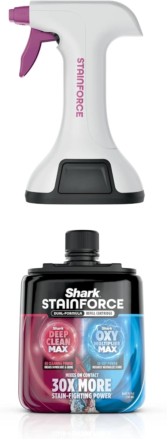 Shark StainForce 2-Pack Refill Cartridge, Stain & Odor Remover - 16.9 Fl Oz (Pack of 1) / Dual-Formula Refill w/ Spray Head