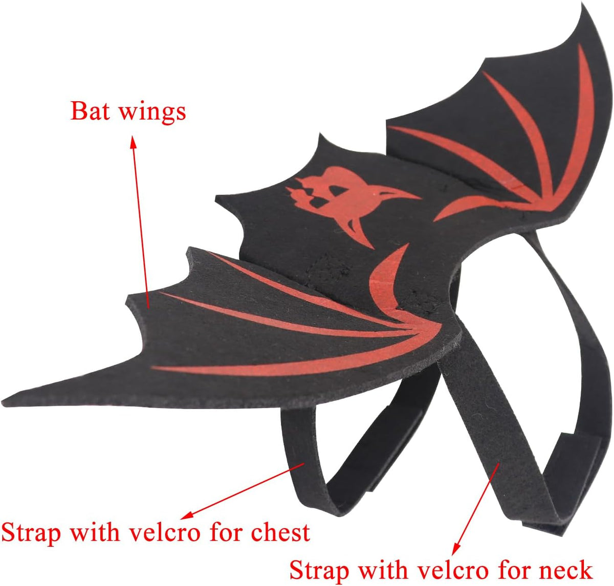 Pet Cat Bat Wings for Halloween Party Decoration - Small / Red Ghost - image 2