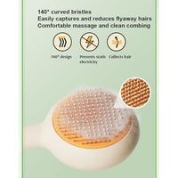 Pet Grooming Brush for Cats & Dogs –Cat Brushes for Indoor Cats, Cat Grooming Supplies –With Massage Function for Short & Long Hair, Removes Loose Fur & Undercoat – Self-Cleaning Slicker Brush (Beige)