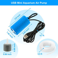 DaToo USB Mini Aquarium Air Pump Ultra Quiet Fish Tank Air Pump - 2W - image 2
