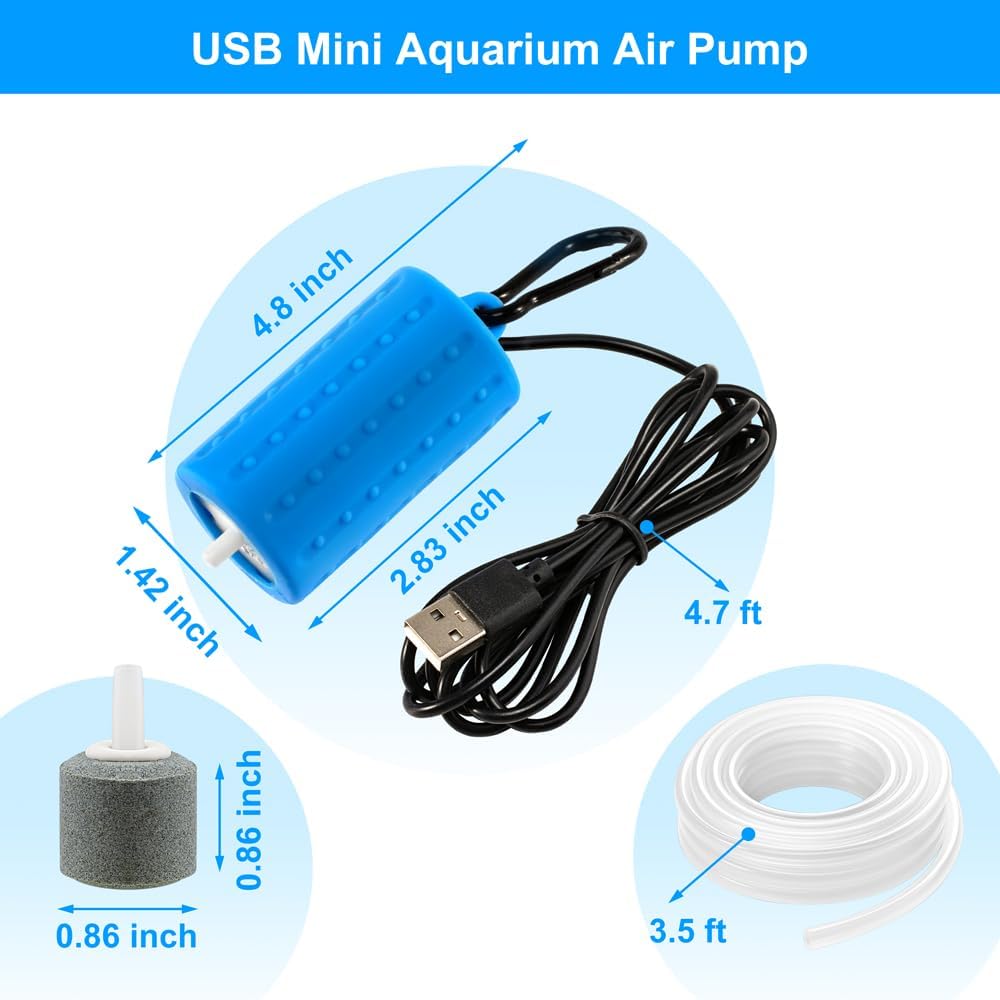 DaToo USB Mini Aquarium Air Pump Ultra Quiet Fish Tank Air Pump - 2W - image 2