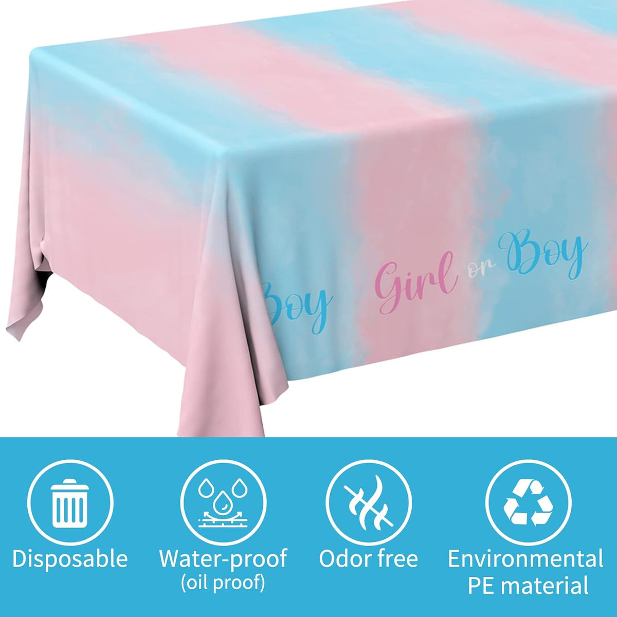 Fall Thanksgiving decorations, Disposable Tablecloth - Gender Reveal - image 3