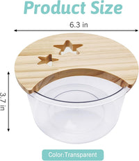 kathson Hamster Sand Bath Box Transparent Acrylic Small Animals - Circle - image 2