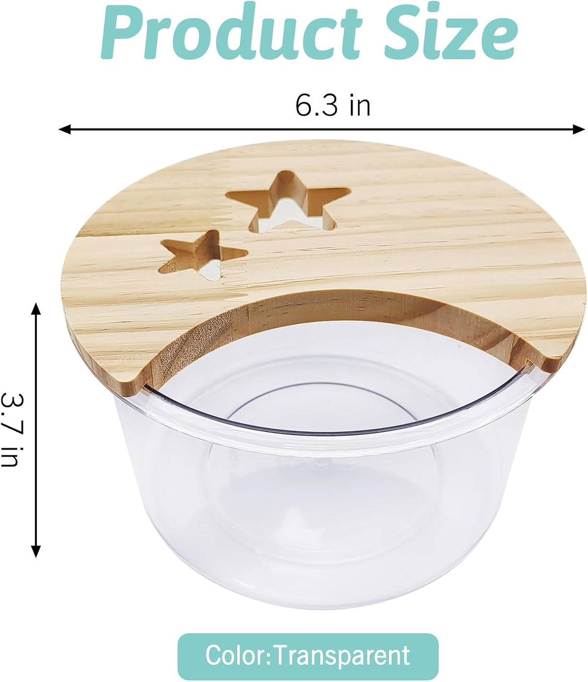 kathson Hamster Sand Bath Box Transparent Acrylic Small Animals - Circle - image 2
