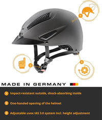 uvex perfexxion II Horse Riding Helmet for Women & Men, Anthracite - Adjustable & Excellent Ventilated Helmet