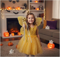 Lovelyshop Crystal Metal Star Fairy Wand with Ribbon - Yellowish - image 2