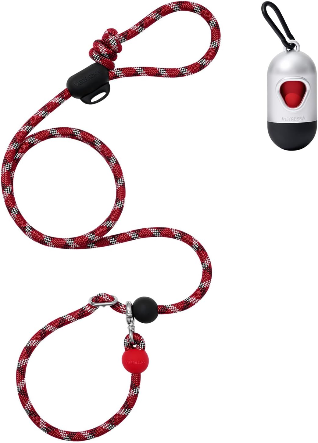 VETRESKA Hands-Free Dog Leash - Circuit Red