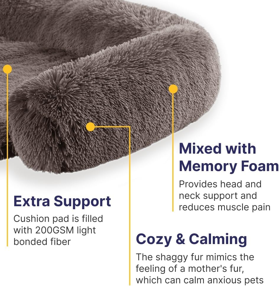 Codi Dog Couch Bed, Sofa Cover Mat - 45.0"L x 37.0"W x 6.0"Th / Ash Brown - image 3