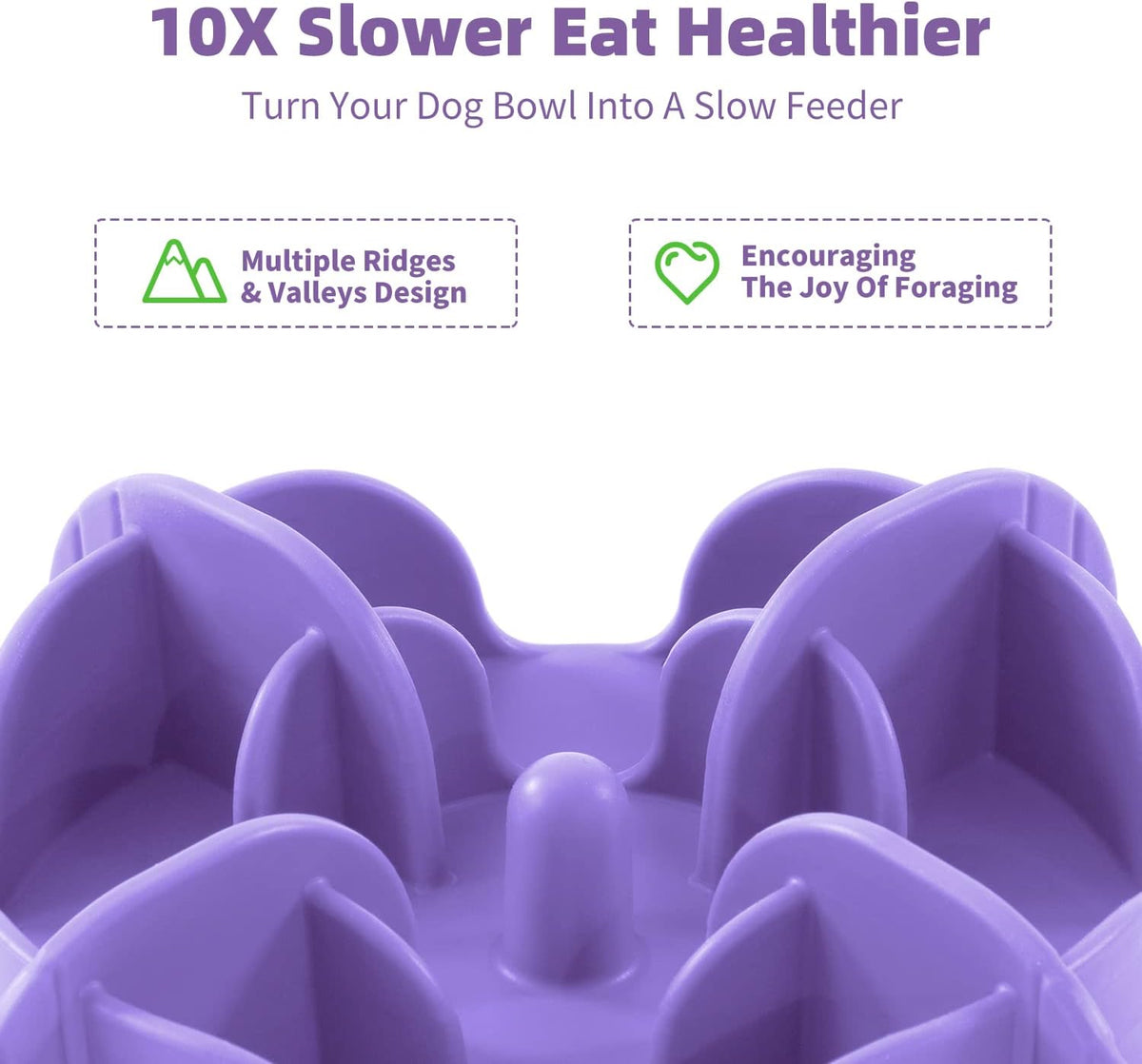 Jaoul Slow Feeder Dog Bowls Insert - Cuttable X-Large(7 inch) / Purple - image 4