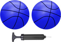ABAJI Mini Basketballs 2 Pack 5" Set with Pump Needle Durable - Blue